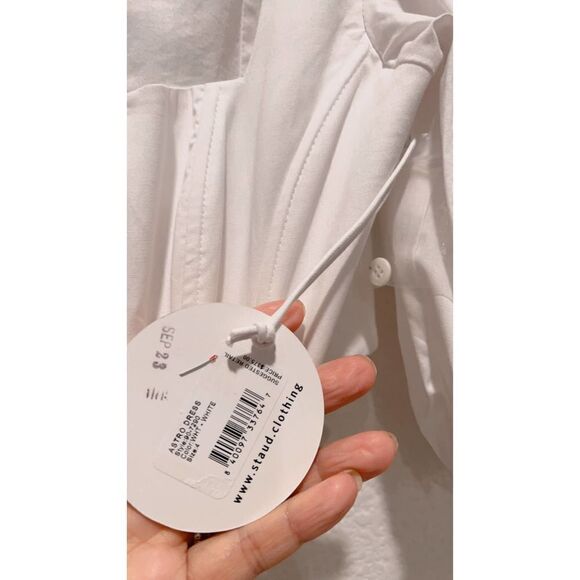STAUD Astro Poplin Dress white US4 - Picture 9 of 13